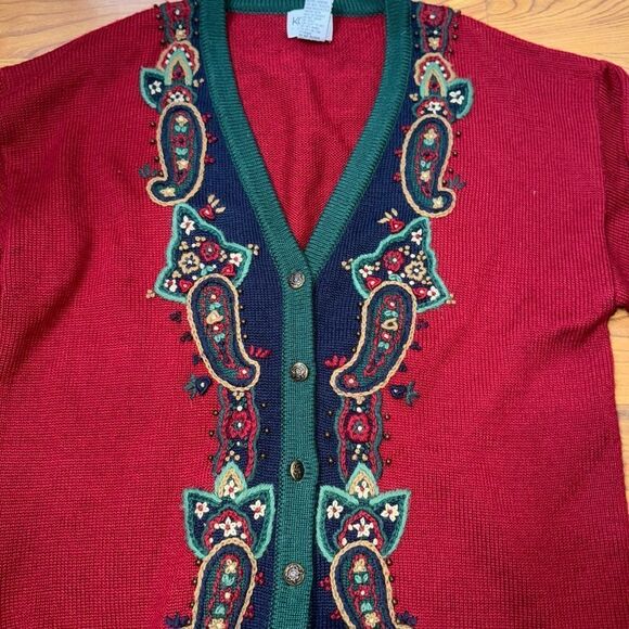 Vintage Koret Christmas cardigan size small - Picture 3 of 4